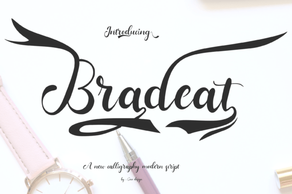 Bradeat: A Modern Calligraphy Font for Creative Branding