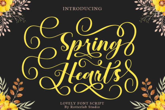 Spring Hearts: A Calligraphy Font for Your Creative Projects